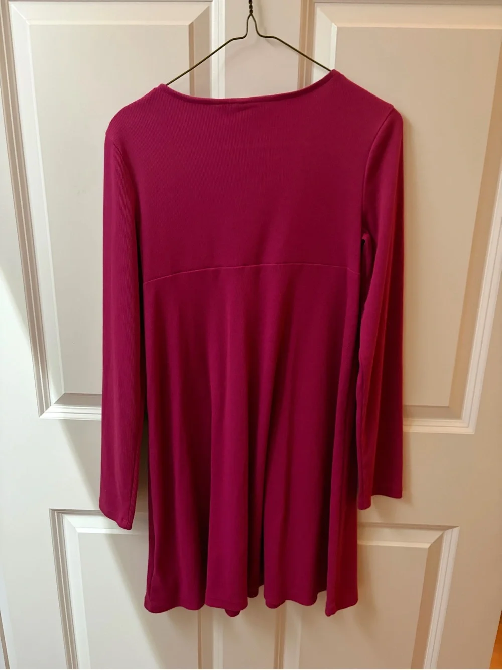 Girls GAP Long Sleeve A-Line Dress in Fuchsia